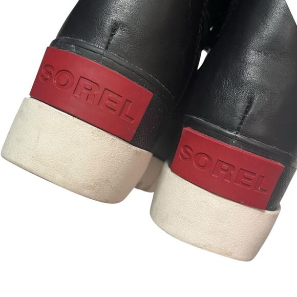 SOREL Joan of Arctic Wedge Boots Black Waterproof Size 8.5 Women’s Shearling - Picture 8 of 10